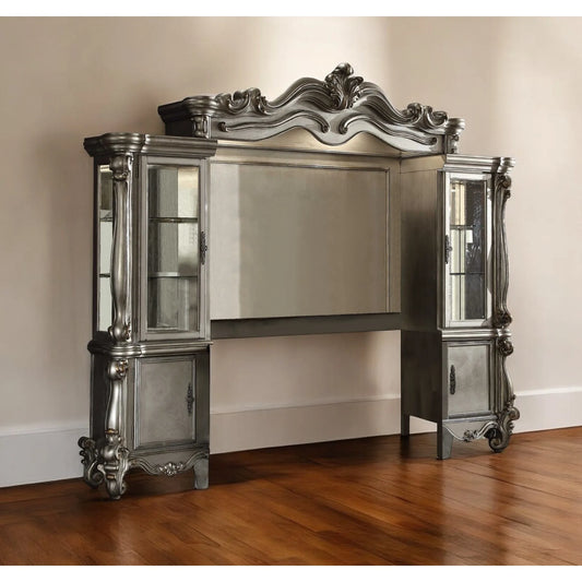 HMS 118 Platinum Solid Wood Floating Mount Entertainment Center Elegant TV Stand