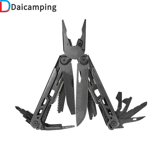 Daicamping DL13 Damascus Steel EDC Multitools Multi Function Folding Knife Scissors Outdoors Tools Long Nose Pliers