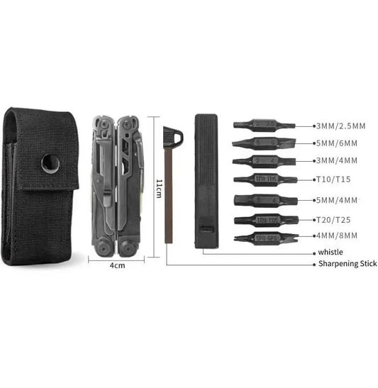 Daicamping DL13 Damascus Steel EDC Multitools Multi Function Folding Knife Scissors Outdoors Tools Long Nose Pliers