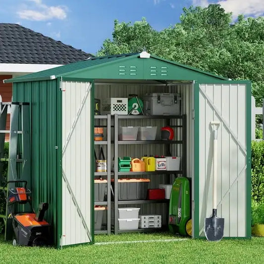 Storage Shed, 6x4 Ft Sheds & Outdoor Storage Clearance, Lockable Metal Garden Shed, Tool Shed Tiny Vertical Outside Storage